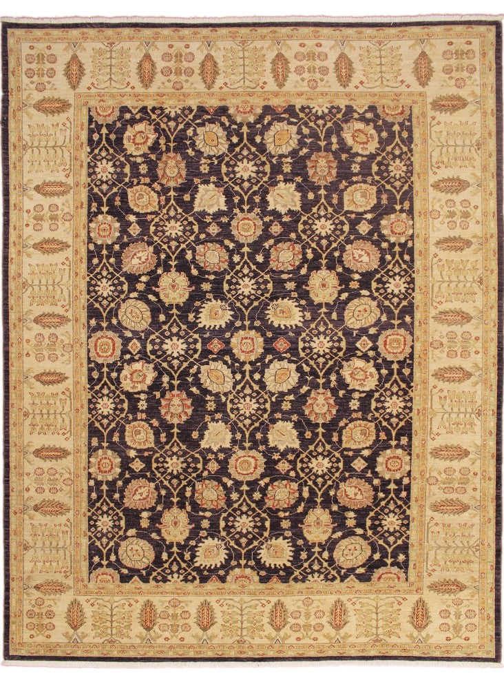Peshawar Alim Aubergine/Beige Rug, 9'0x12'5