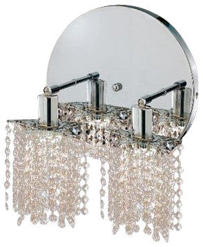 Elegant Mini Wall Sconce, Chrome Finish With Royal Cut Crystal