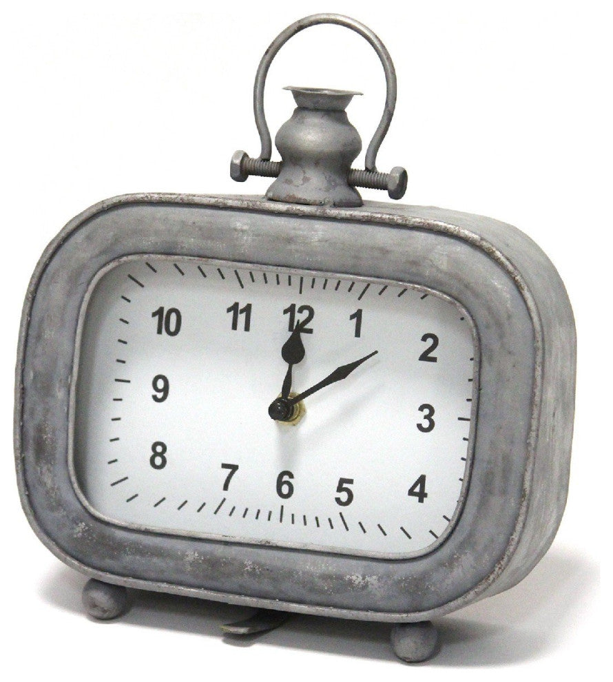 HomeRoots Distressed Arabic Metal Table Clock