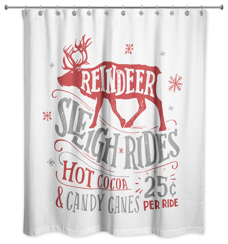 Reindeer Sleigh Rides 71x74 Shower Curtain