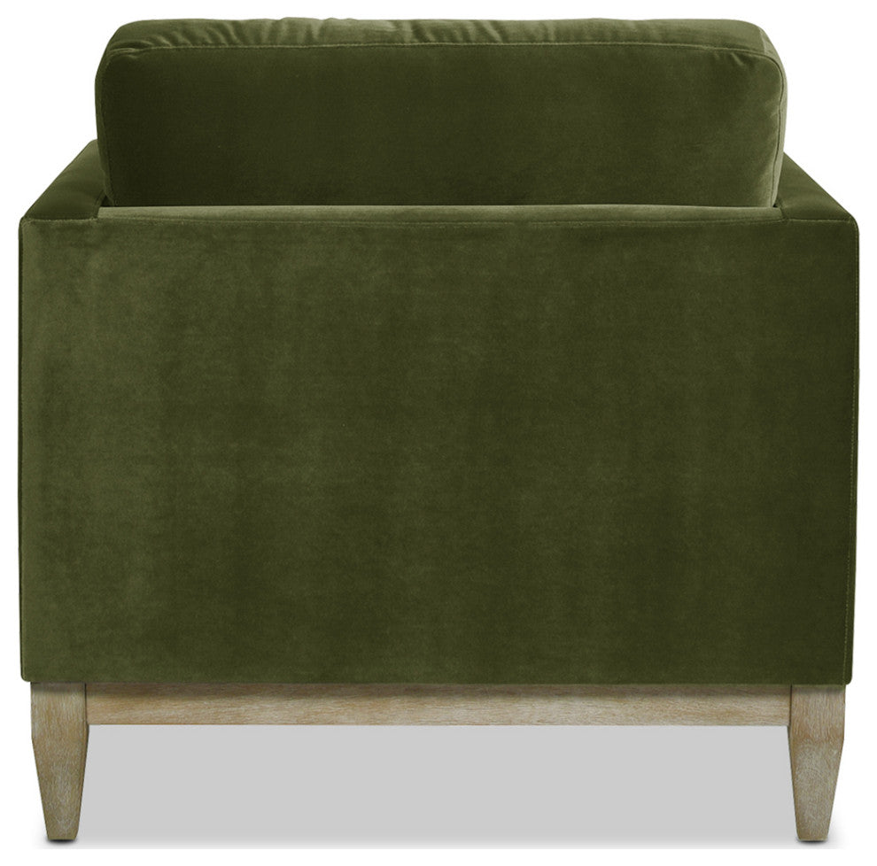 Knox 36" Modern Farmhouse Arm Chair, Olive Green Performance Velvet