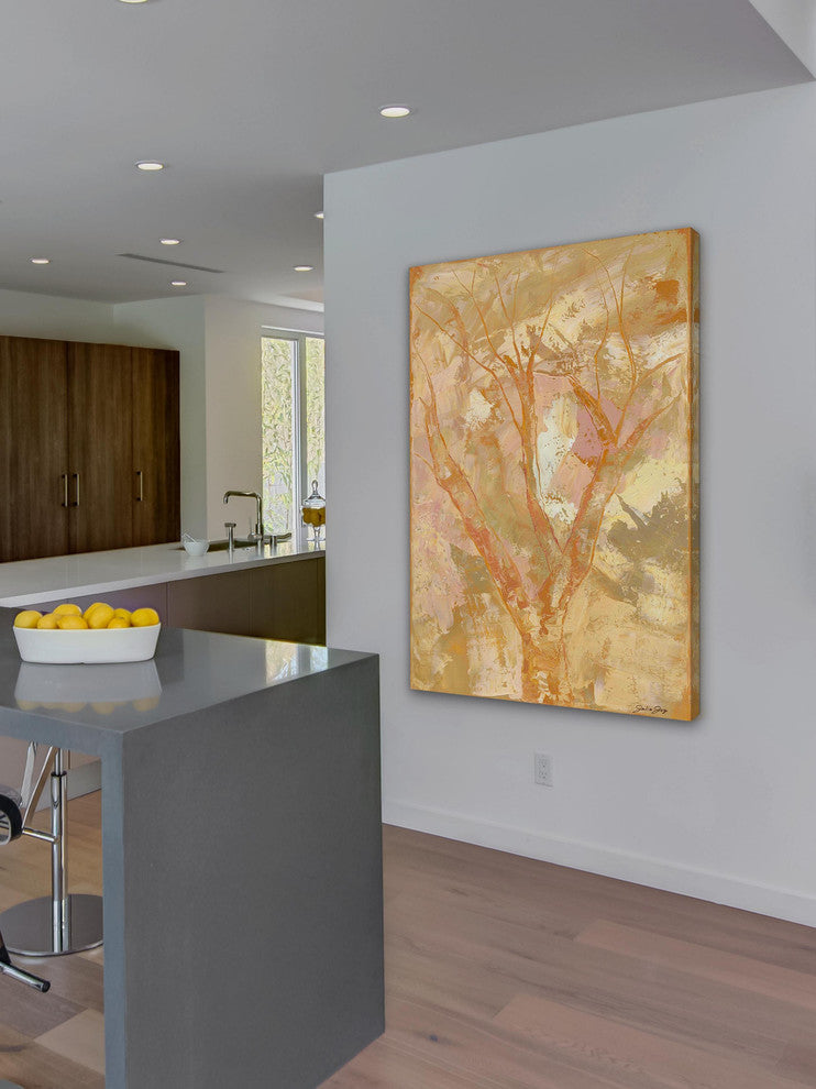 "Peach Blossom" Painting Print on Wrapped Canvas by Julie Joy