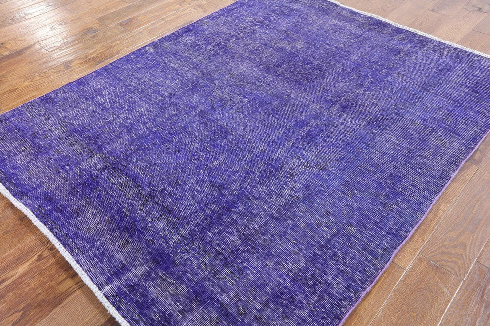 Oriental 5'x6' Purple Overdyed Rug, W2591