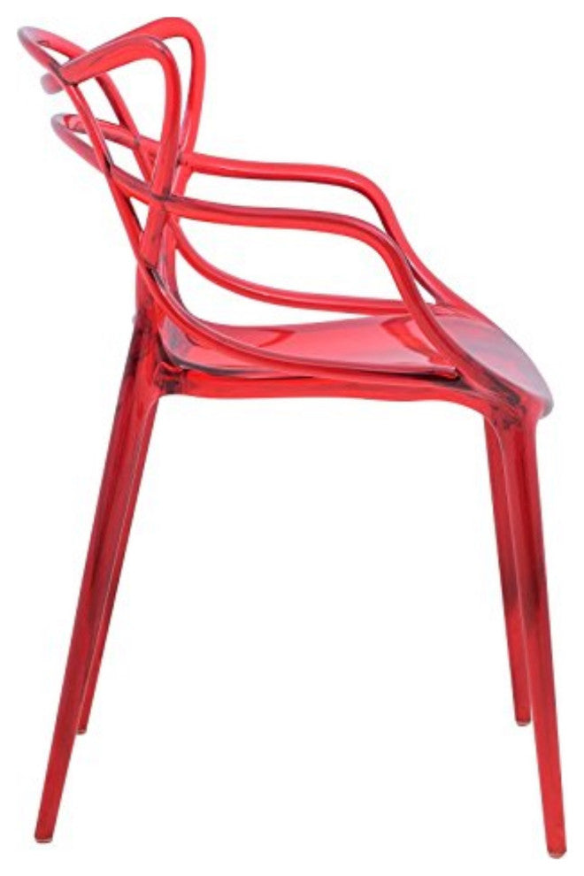 LeisureMod Milan Modern Wire Design Chair, Set of 4