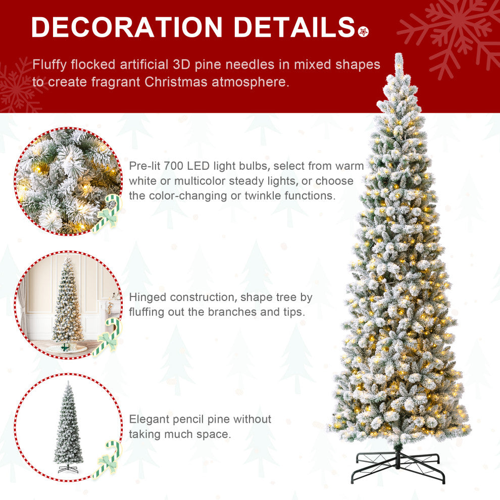 11' Pre-Lit Artificial Christmas Pencil Tree