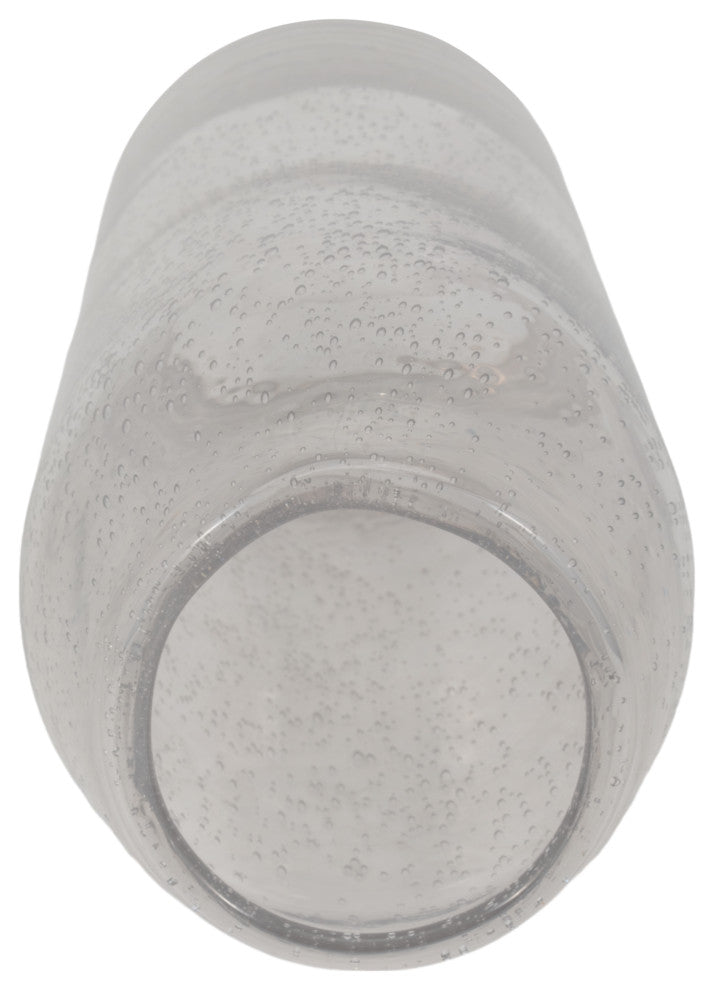 Glass, 19" Floor Vase Bubble Clear