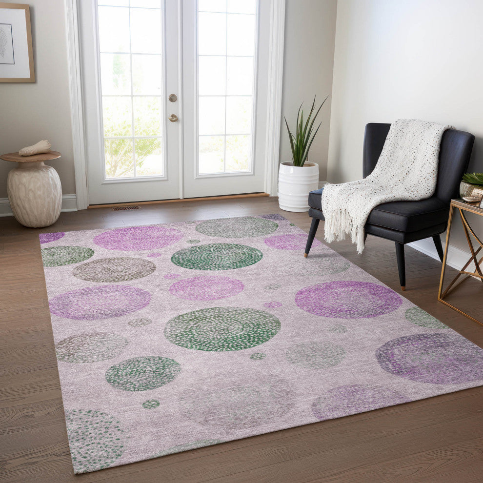 Machine Washable Indoor/Outdoor Chantille ACN1897 Blush 8' x 10' Rug