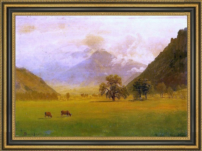 Albert Bierstadt Rhone Valley Framed Premium Canvas Print, 16"x24"