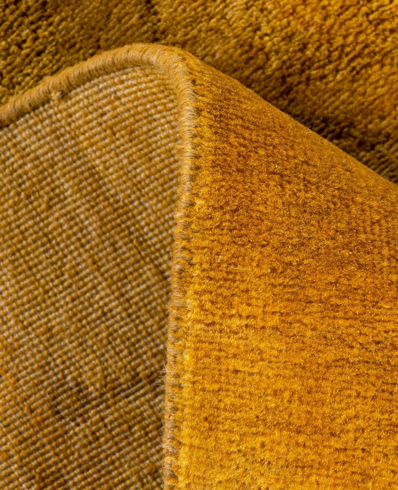 Overdyed One-of-a-Kind Hand-Knotted Area Rug Yellow, 2' 6" x 16' 2"