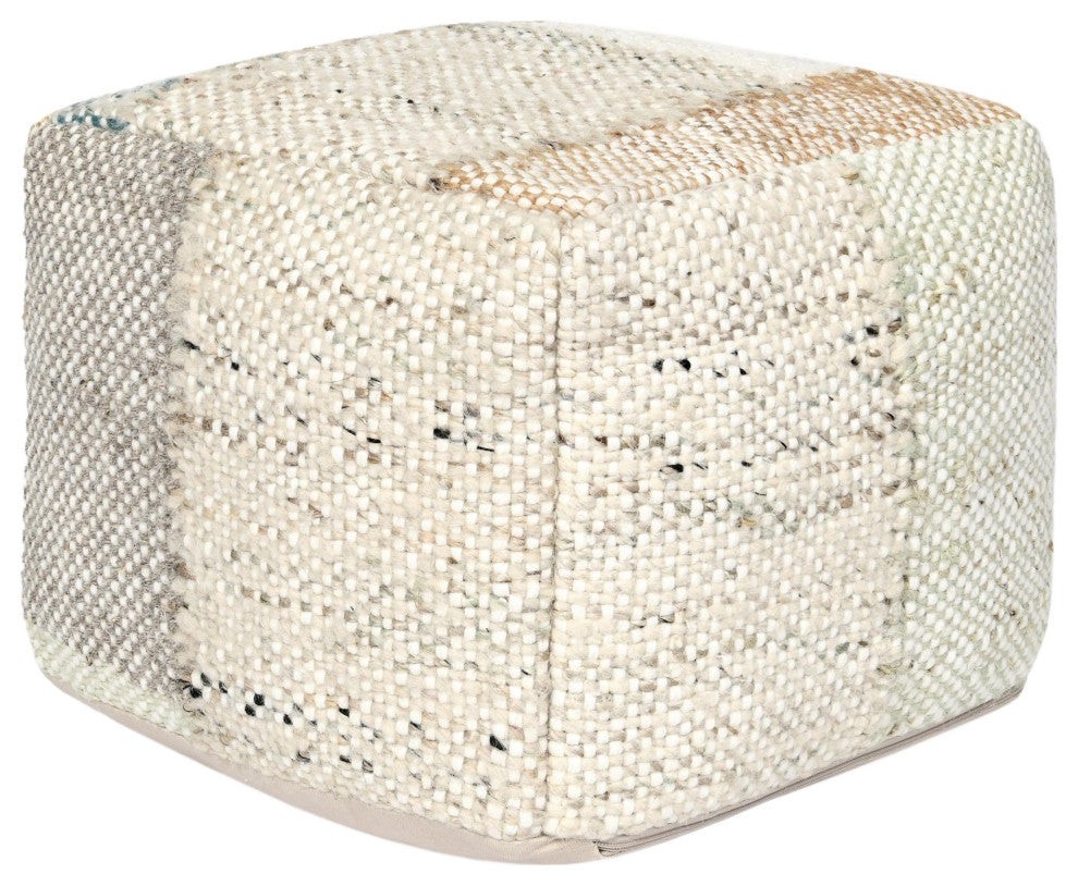 Ritsa 24" Multi-Color Wool Blend Pouf