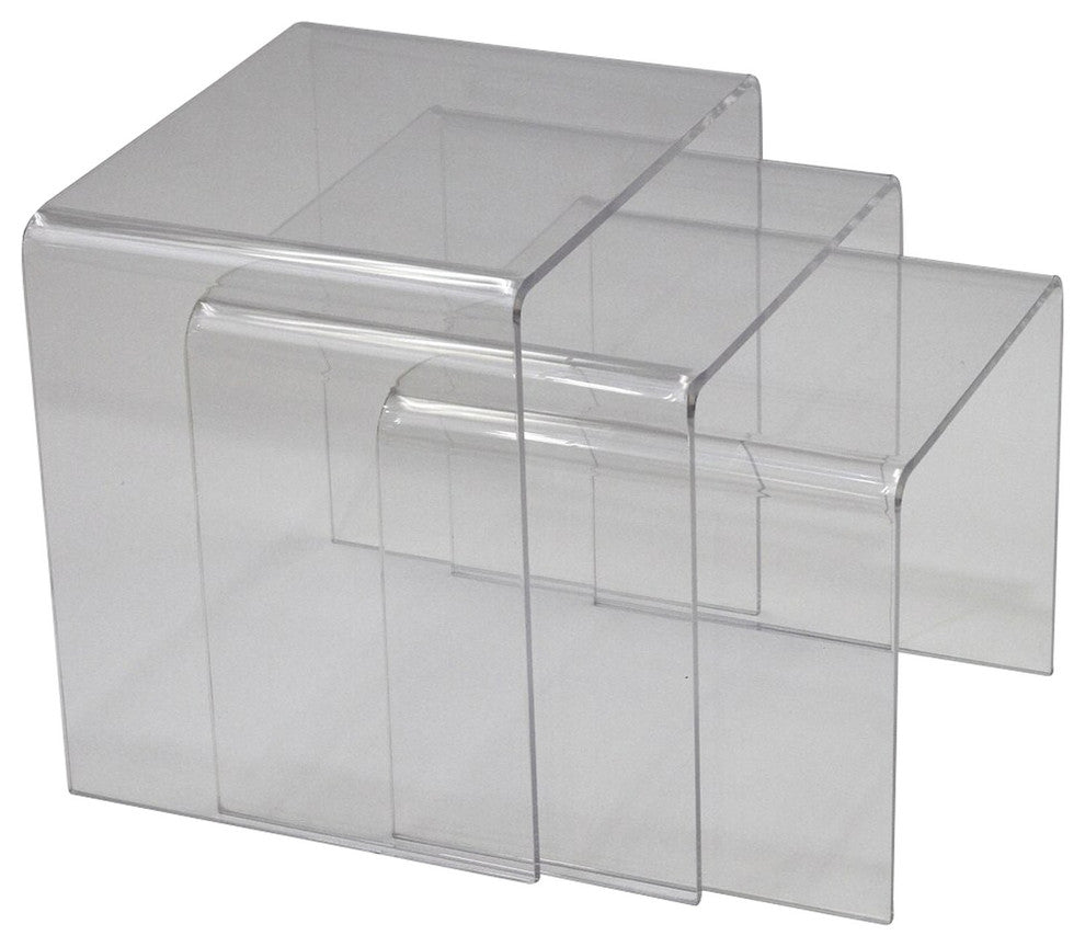 Modern Contemporary Living Room Nesting Table Clear
