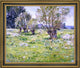 Theodore Robinson Willows and Wildflowers Framed Premium Canvas Print, 16"x20"