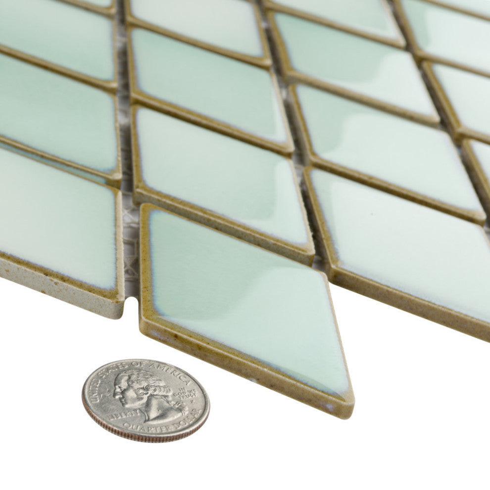 Hudson Kite Porcelain Mosaic Floor and Wall Tile, Pistachio