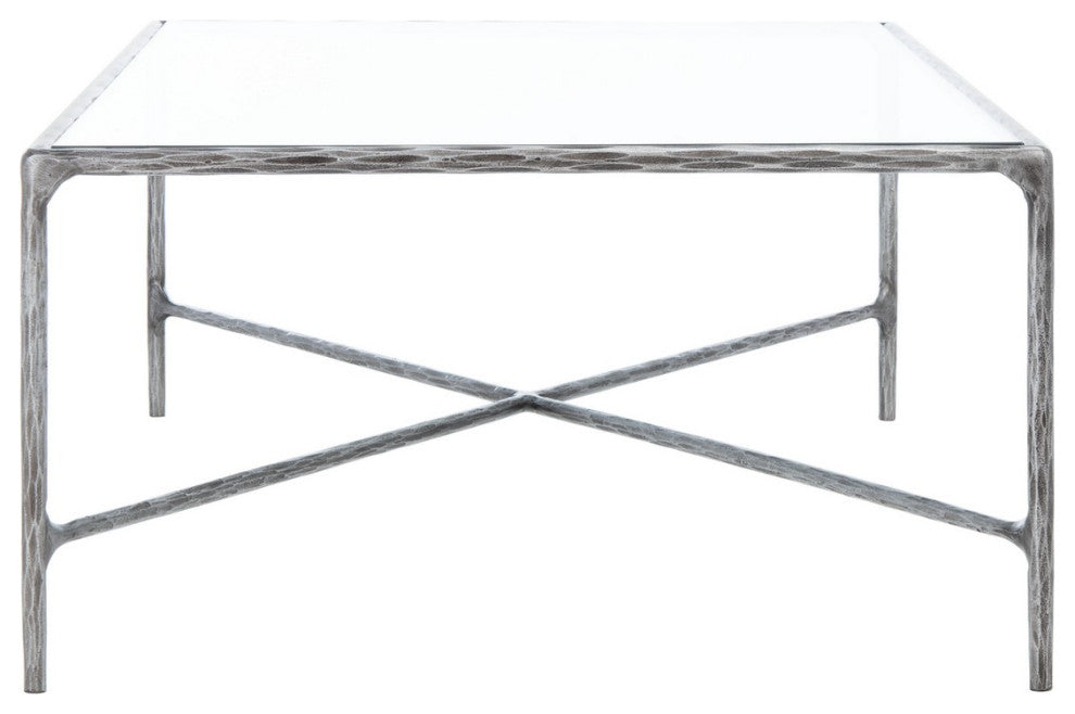 Safavieh Couture Jessa Rectangle Metal Coffee Table, Silver