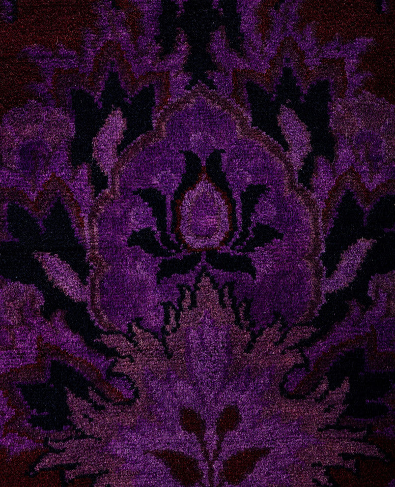Overdyed One-of-a-Kind Hand-Knotted Area Rug Purple, 8' 1" x 10' 3"