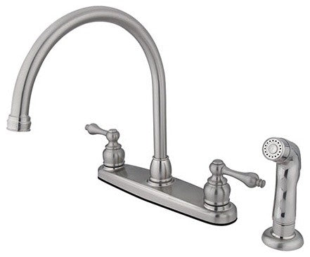 Kingston Brass 8" Centerset Kitchen Faucet, Brushed Nickel