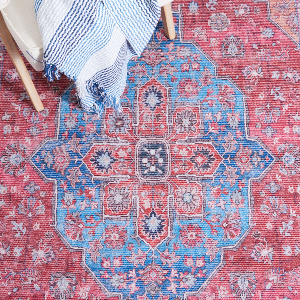 Safavieh Serapi SEP369 Rug Machine-Washable, Blue/Rust, 8'x10'