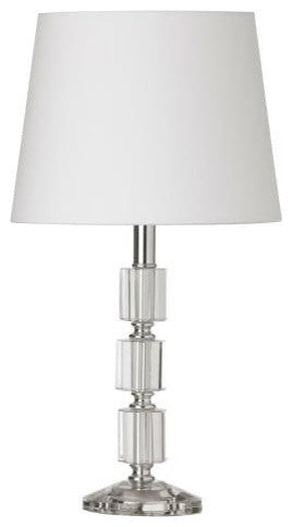 Vienna 1-Light Table Lamp With Crystal Column With White Shade