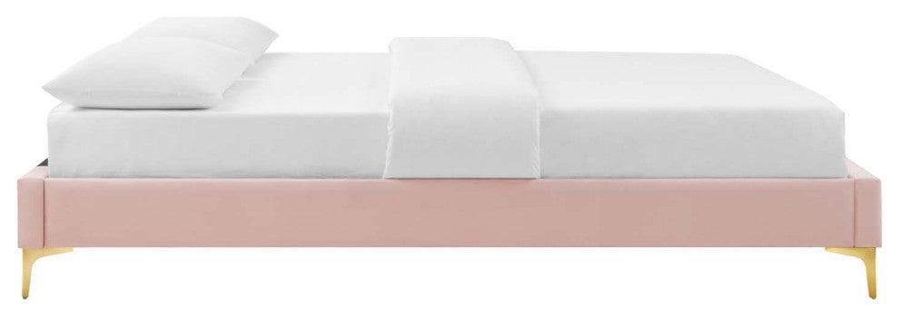 Sutton Full Performance Velvet Bed Frame Pink
