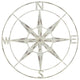 HomeRoots Nautical Compass Metal Wall Decor With Distressed White Finish