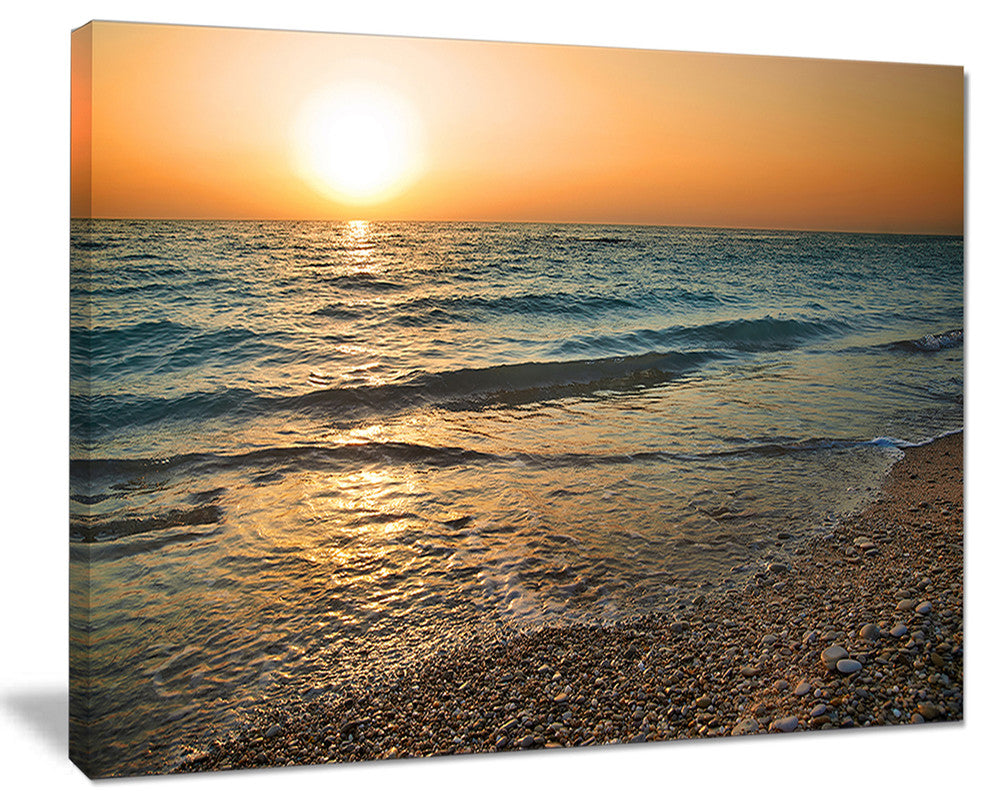 "Gloomy Atlantic Beach Portugal" Seashore Canvas Wall Art, 40"x30"