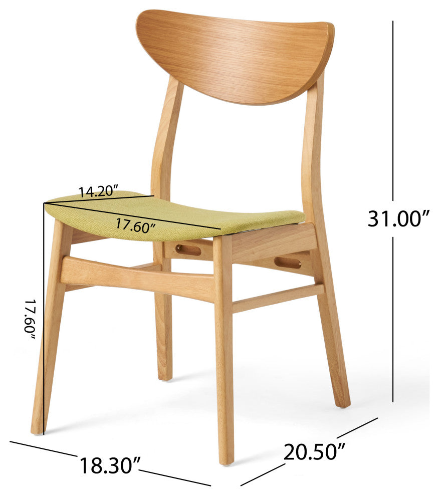GDF Studio 5-Piece Camilla Natural Oak Finish 60" Rectangular Dining Set