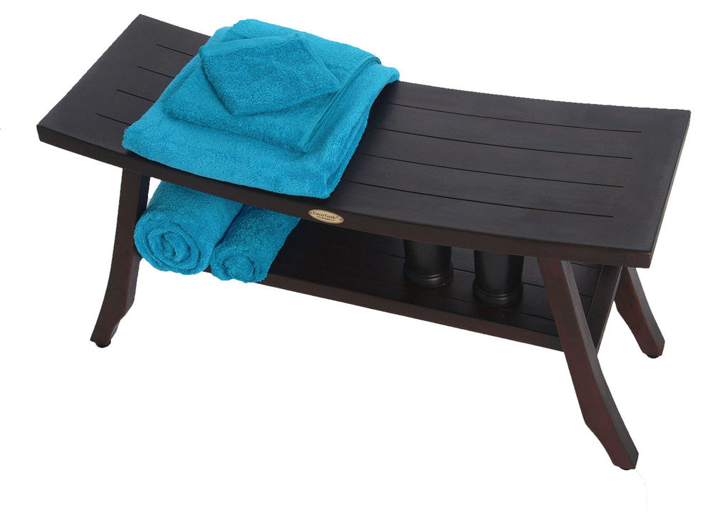 Satori Eastern Style Shower Stools With Shelf, 24", 34"