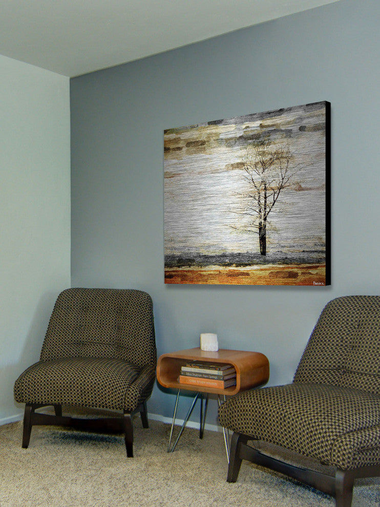 "Lone Tree" Print on Brushed Aluminum, 24"x24"
