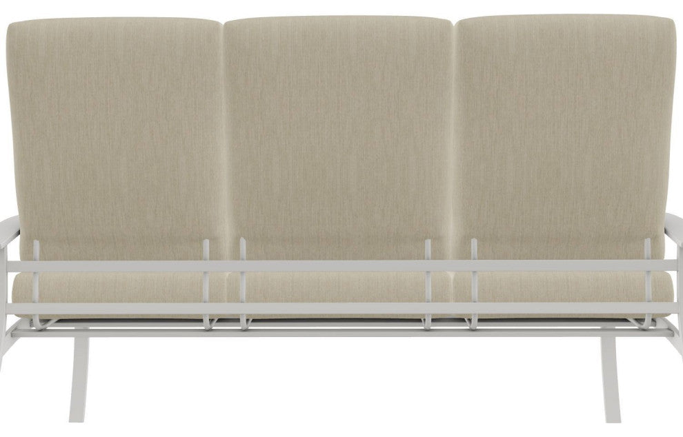 Belle Isle Cushion 3-Seat Outdoor Sofa, Huskie/Snow