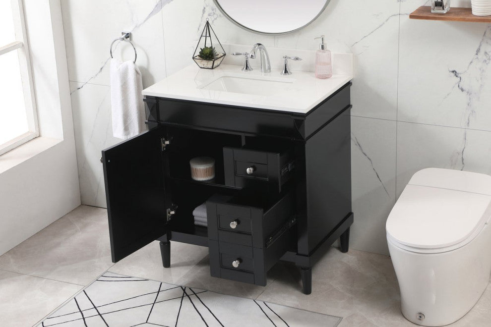 Home Living 21" Transitional Black-Light Bathroom Vanity