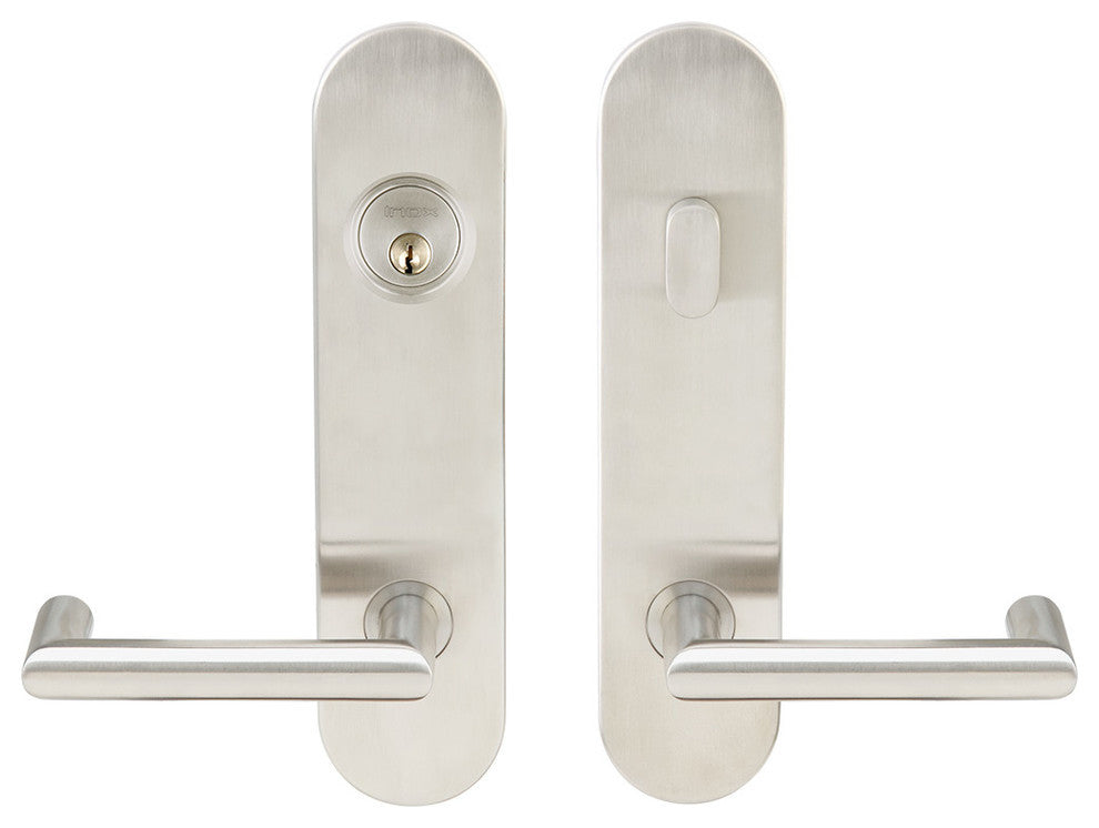 Stuttgart Lever, Tubular Entry, Single Cylinder, RH, Satin Stainless Steel