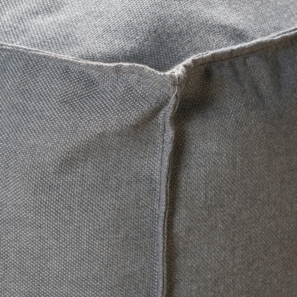 GDF Studio Tulum Outdoor Water Resistant Fabric Bean Bag Lounger, Dark Gray