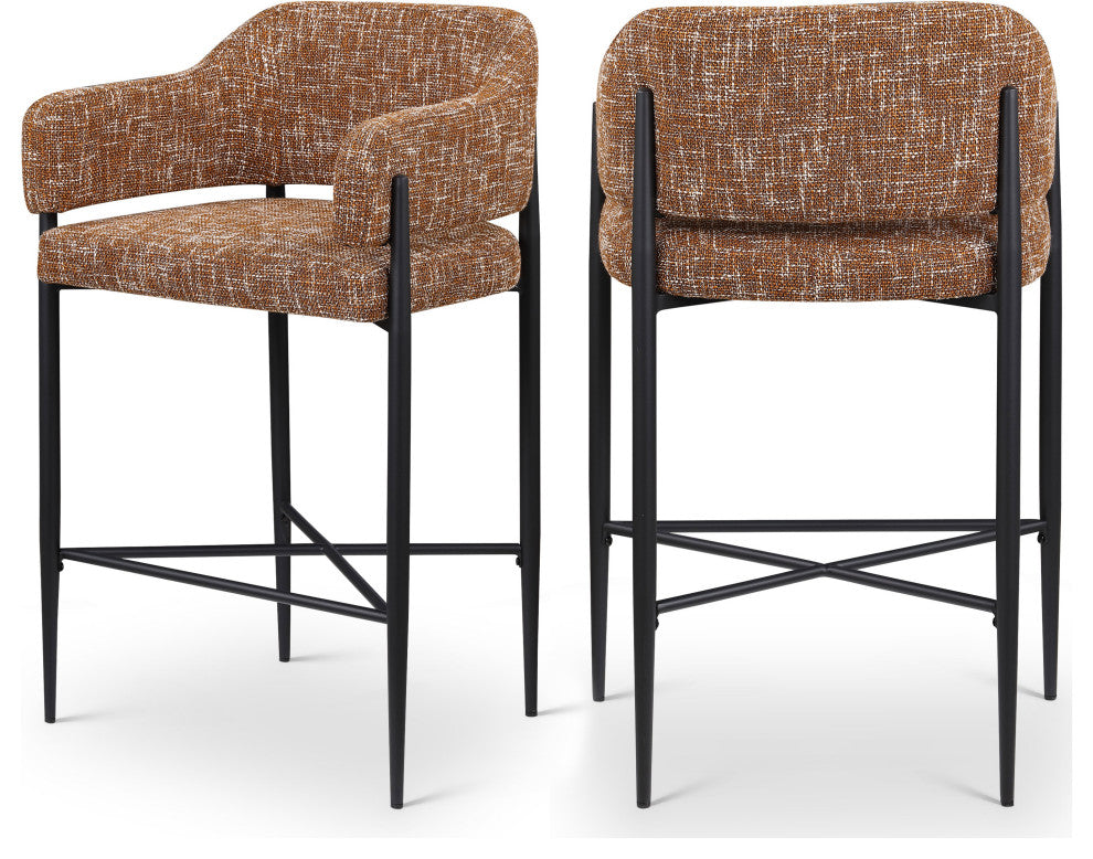 Dame Upholstered Bar and Counter Stool, Cognac