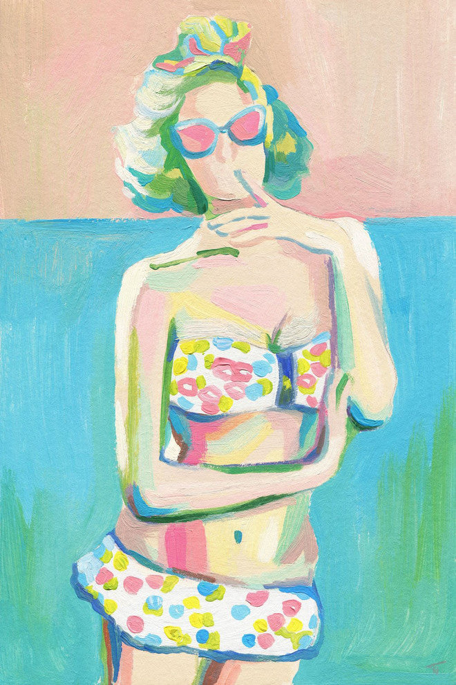 "Coquette" Painting Print on Wrapped Canvas, 30"x45"