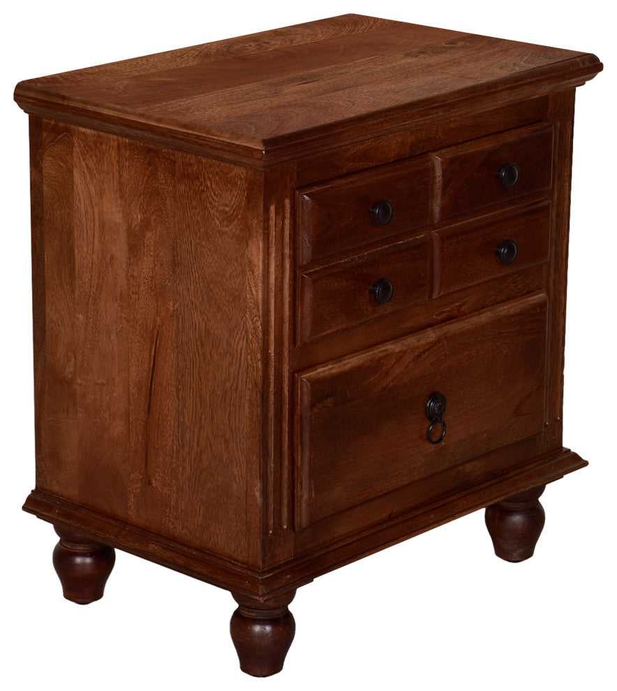 Gabrielle II Transitional Nightstand, Cherry Finish