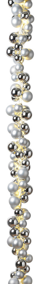 58" Electric Silver Lighted Orament Garland