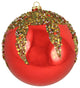 Red Glitter Sequin Beaded Shatterproof Christmas Ball Ornament 6"