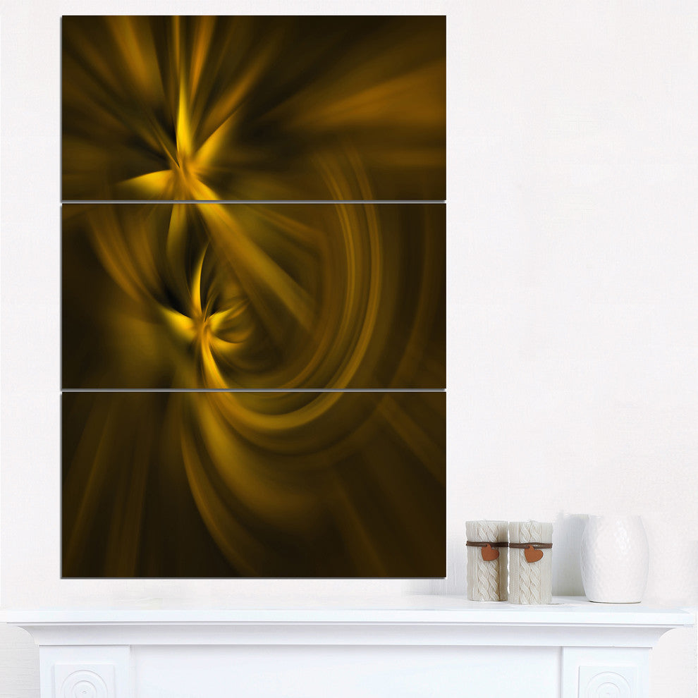 "Play of Golden Stars" Digital Metal Wall Art, 3 Panels, 28"x36"