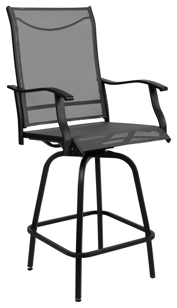 Outdoor Stool - 30 inch Patio Bar Stool / Garden Chair (Set of 2), Gray