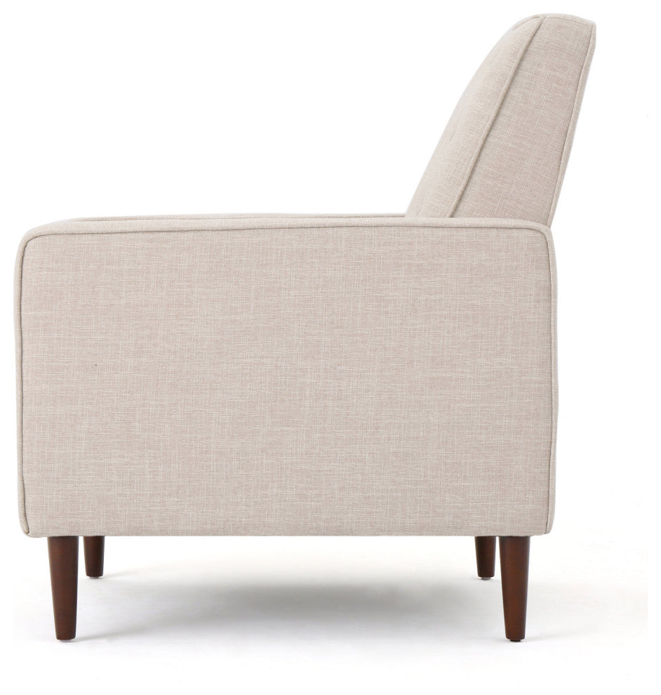 GDF Studio Macedonia Mid-Century Modern Button Tufted Recliner, Wheat Fabric