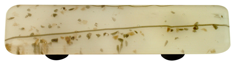 Art Glass Mardi Gras Pull, Black Post, Vanilla Mg White