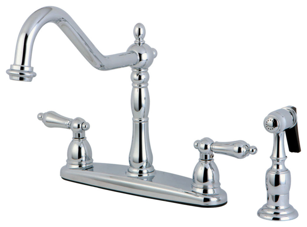 Kingston Brass Centerset Kitchen Faucet, Polished Chrome