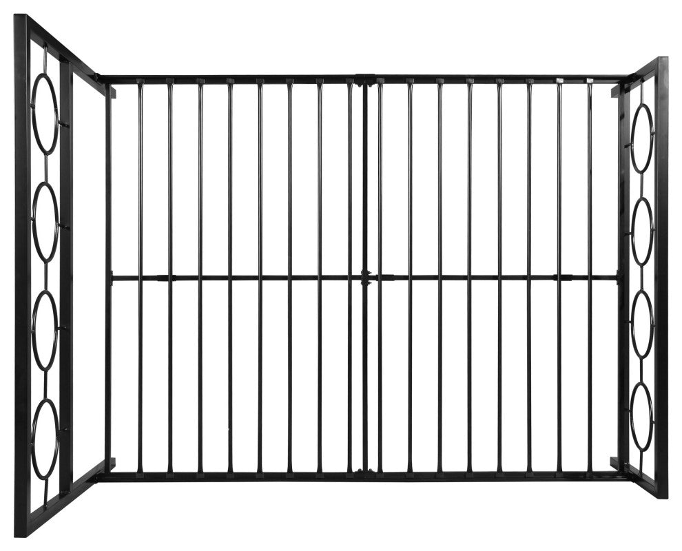 GDF Studio Doris Modern Queen Geometric Low-Profile Platform Bed Frame, Flat Bla