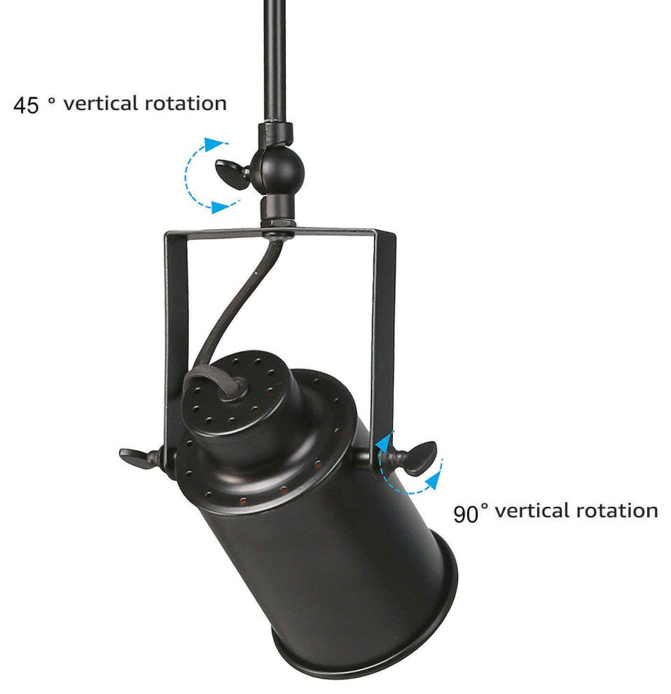 Black Split Rail 4 Spotlight Track Lighting