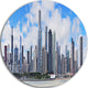 Chicago City Urban Skyline, Photo Round Wall Art, 11"