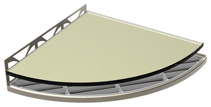 TileWare Structural Surfaces Claddy T-Shelf w/ Glass Cover, Cloth