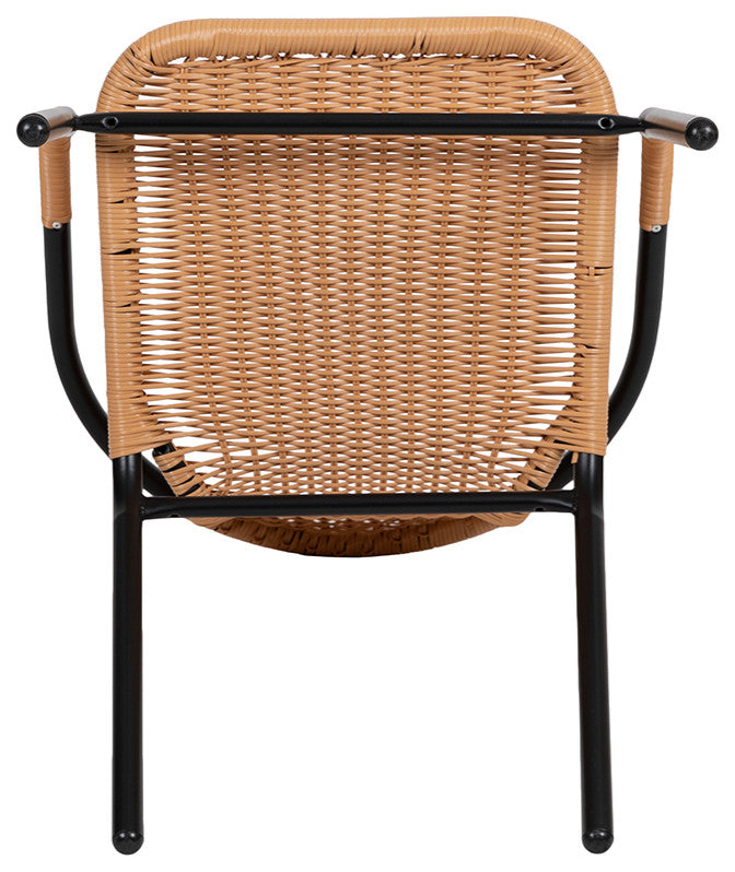 2 Pack Rattan Indoor-Outdoor Stack Chair, Beige