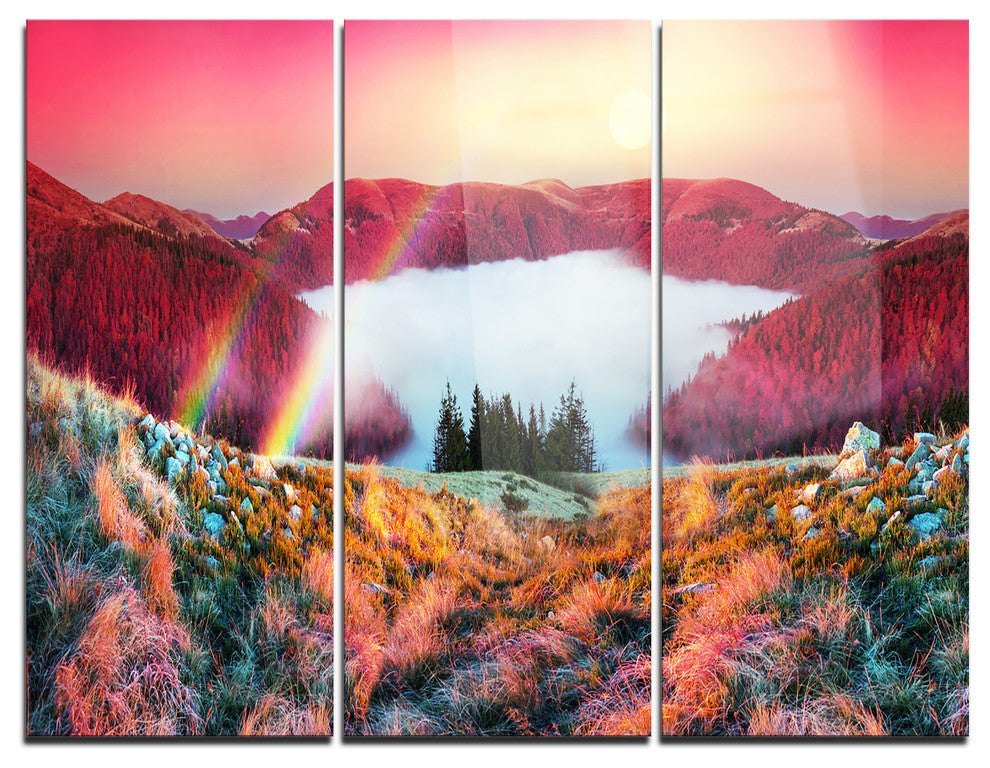 "Colorful Beach Forest in Carpathians" Metal Wall Art, 3 Panels, 36"x28"