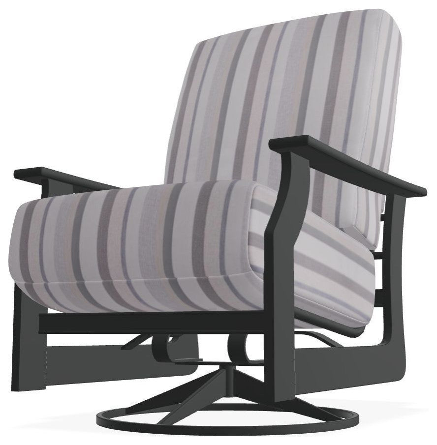 St. Catherine Deep Seat Outdoor Swivel Rocker, Sensory Dove/Graphite