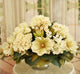 Cream Magnolia and Hydrangea Silk Floral Centerpiece